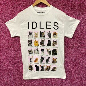 Idles TANGK Album Cats Names Collage Punk Band T-Shirt Small